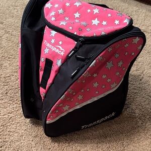 Transpack Pink and Black Star Backpack